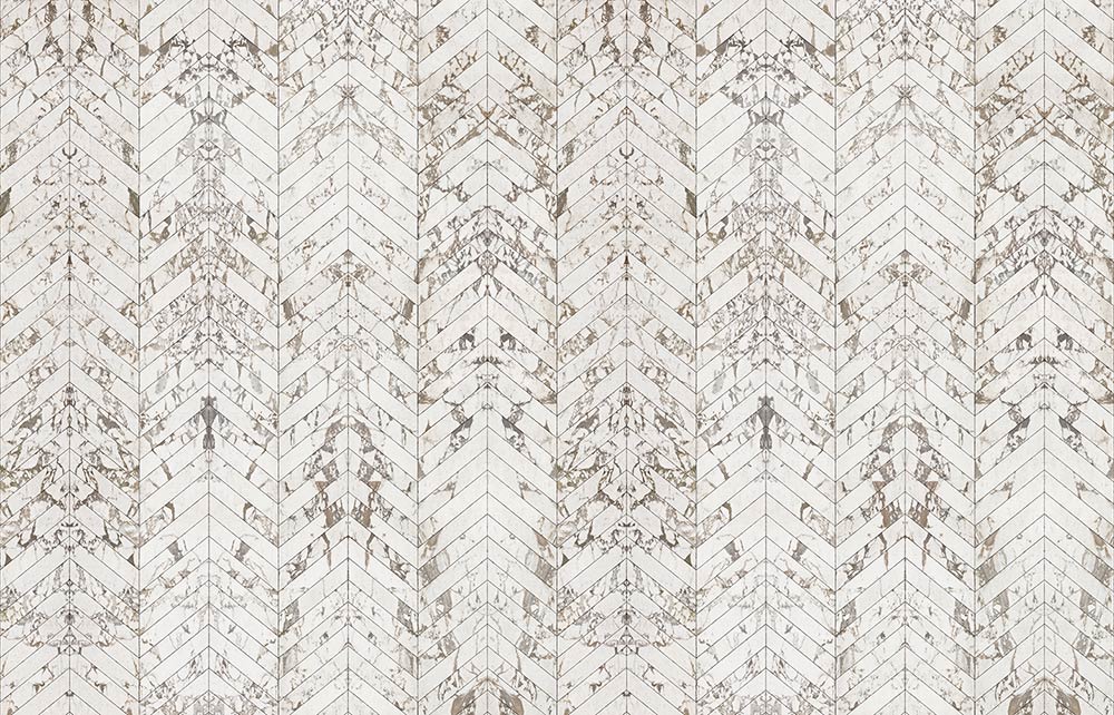 Materials Wallpaper PHM-45 White Tiles 8,1 x 7,7 cm herring bone-Beaumonde