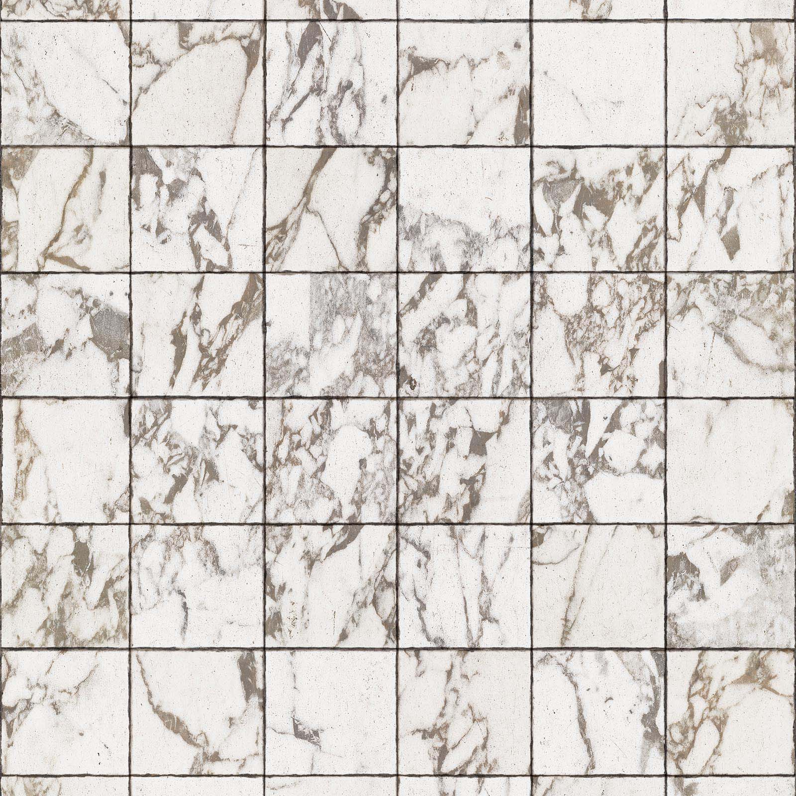 Materials Wallpaper PHM-44 White Tiles 8,1 x 7,7 cm-Beaumonde