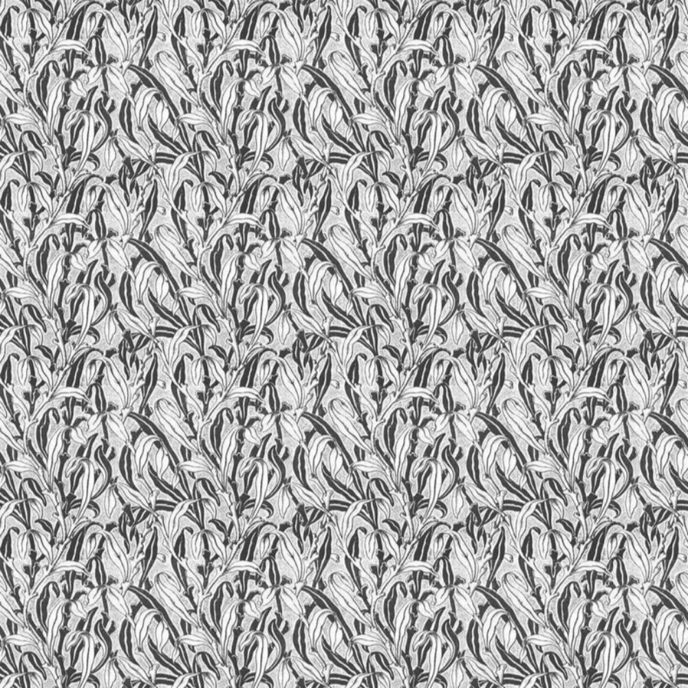 NLXL Monochrome Leaves Black Wallpaper-Beaumonde