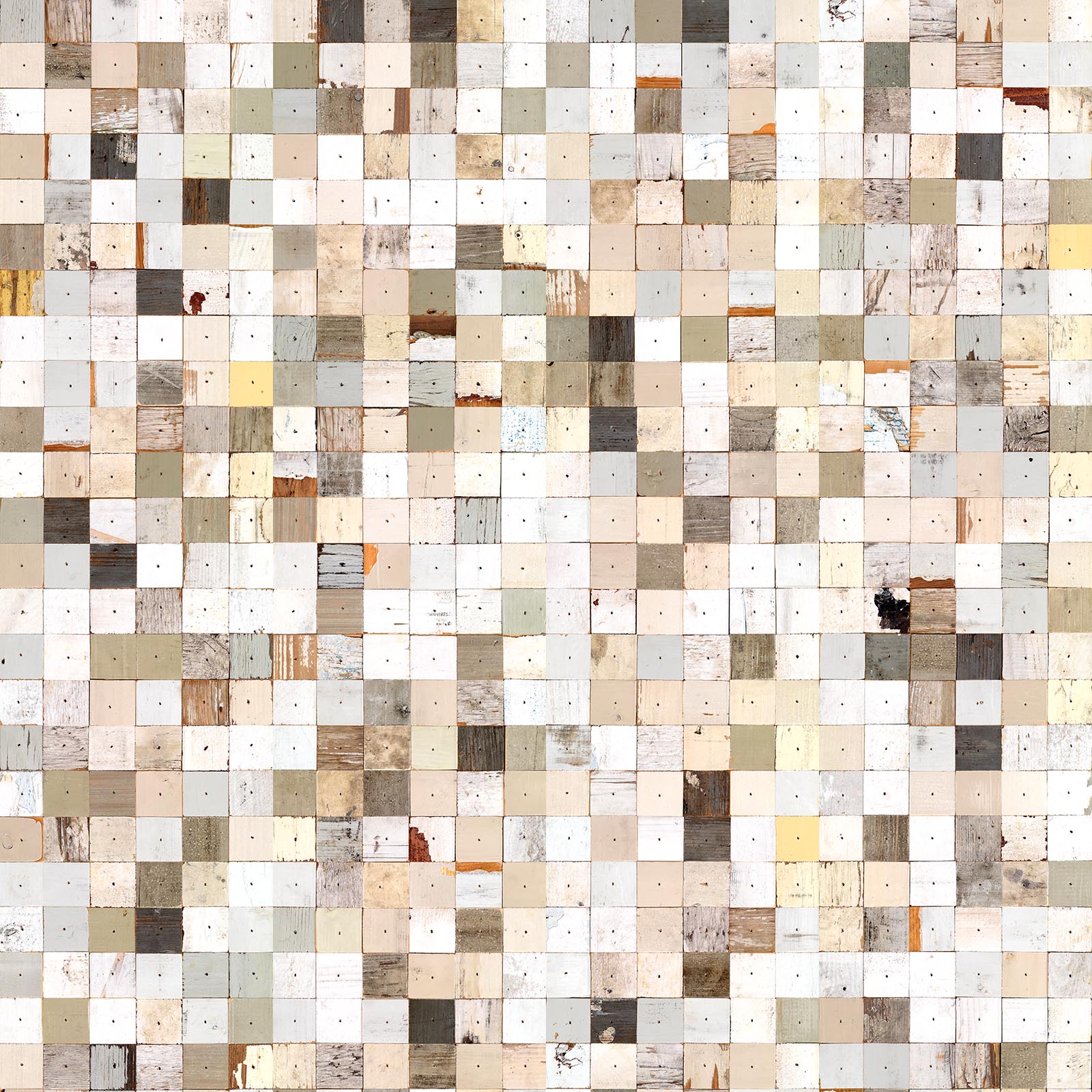 Mosaic Squares White Wallpaper-Beaumonde