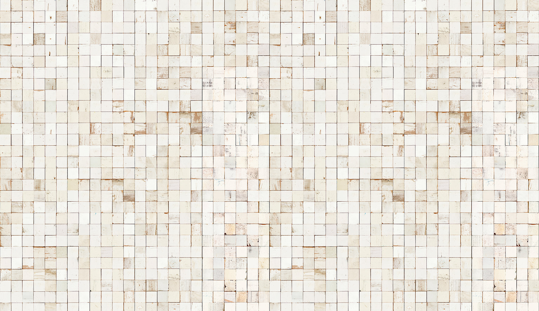 Mosaic Squares White Wallpaper-Beaumonde