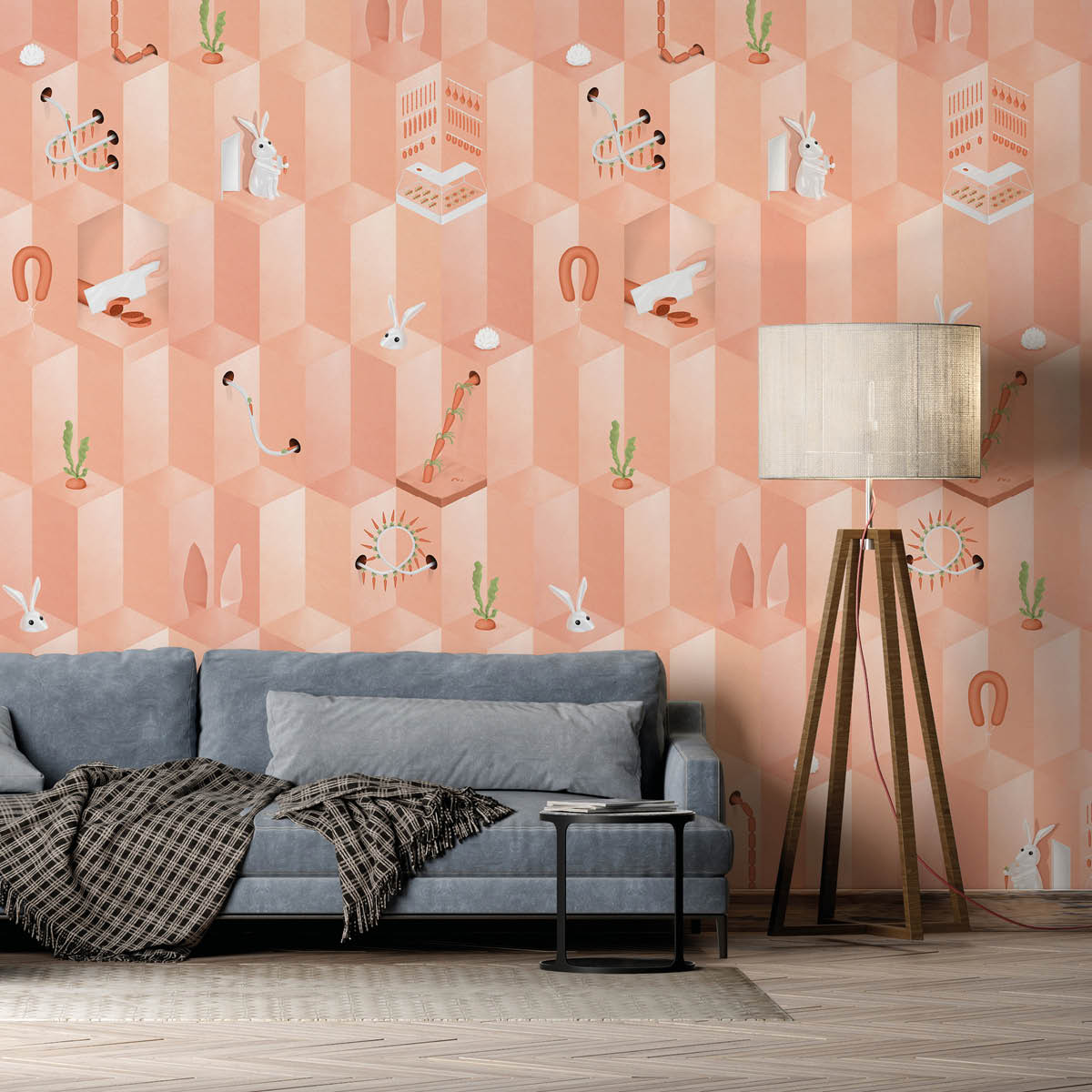 NLXL Pink Carrot Wallpaper-Beaumonde