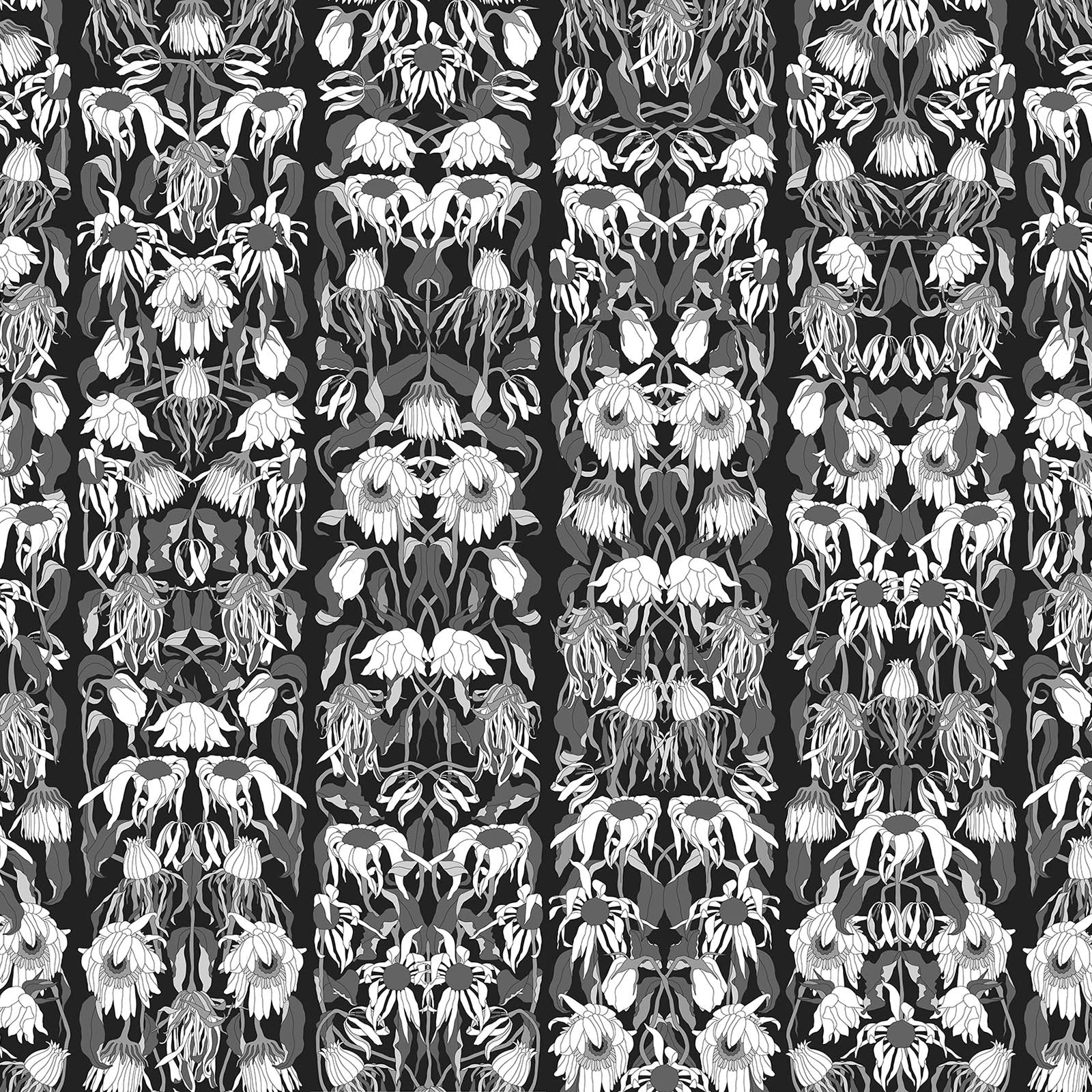 NLXL Withered Flowers Black Archive Wallpaper JOB-06-Beaumonde