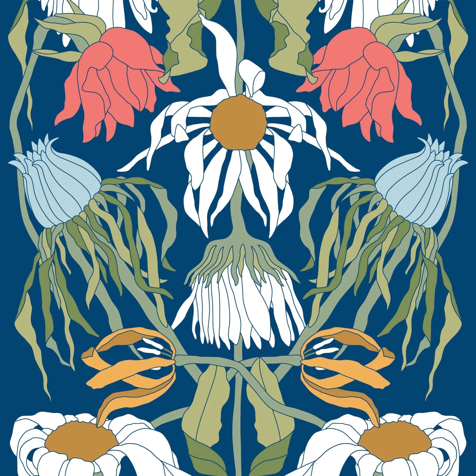 NLXL Withered Flowers Colour Archive Wallpaper-Beaumonde