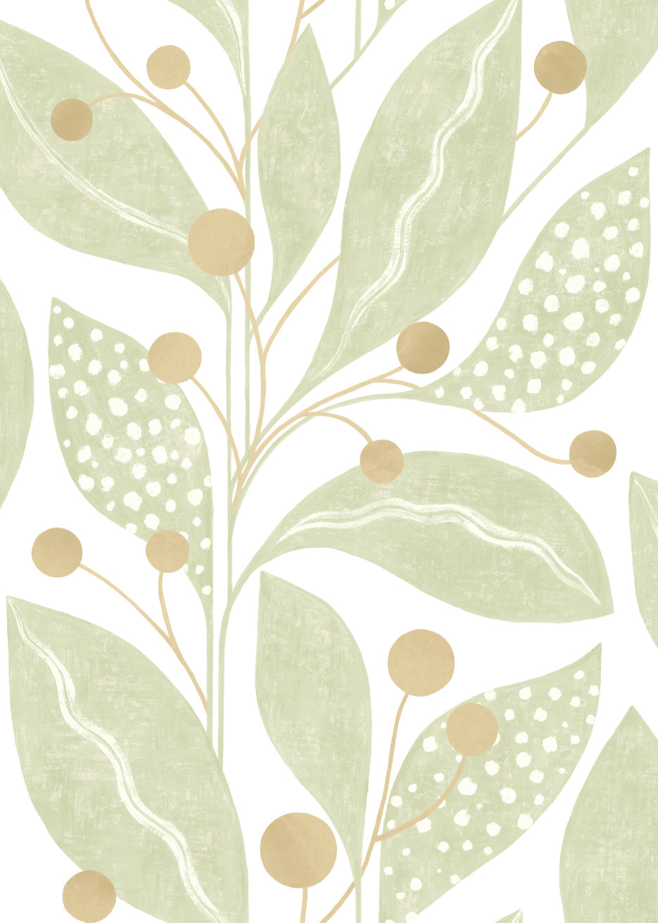 Ohpopsi Berry Dot Wallpaper - Artichoke-Beaumonde