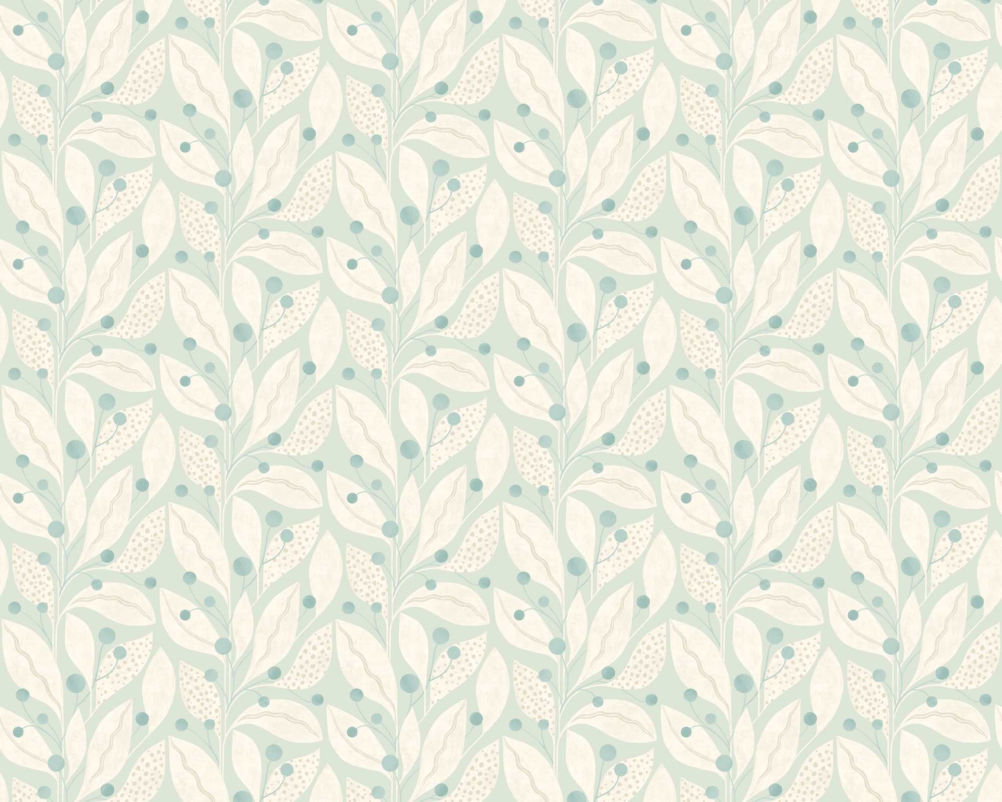 Ohpopsi Berry Dot Wallpaper - Duck Egg-Beaumonde