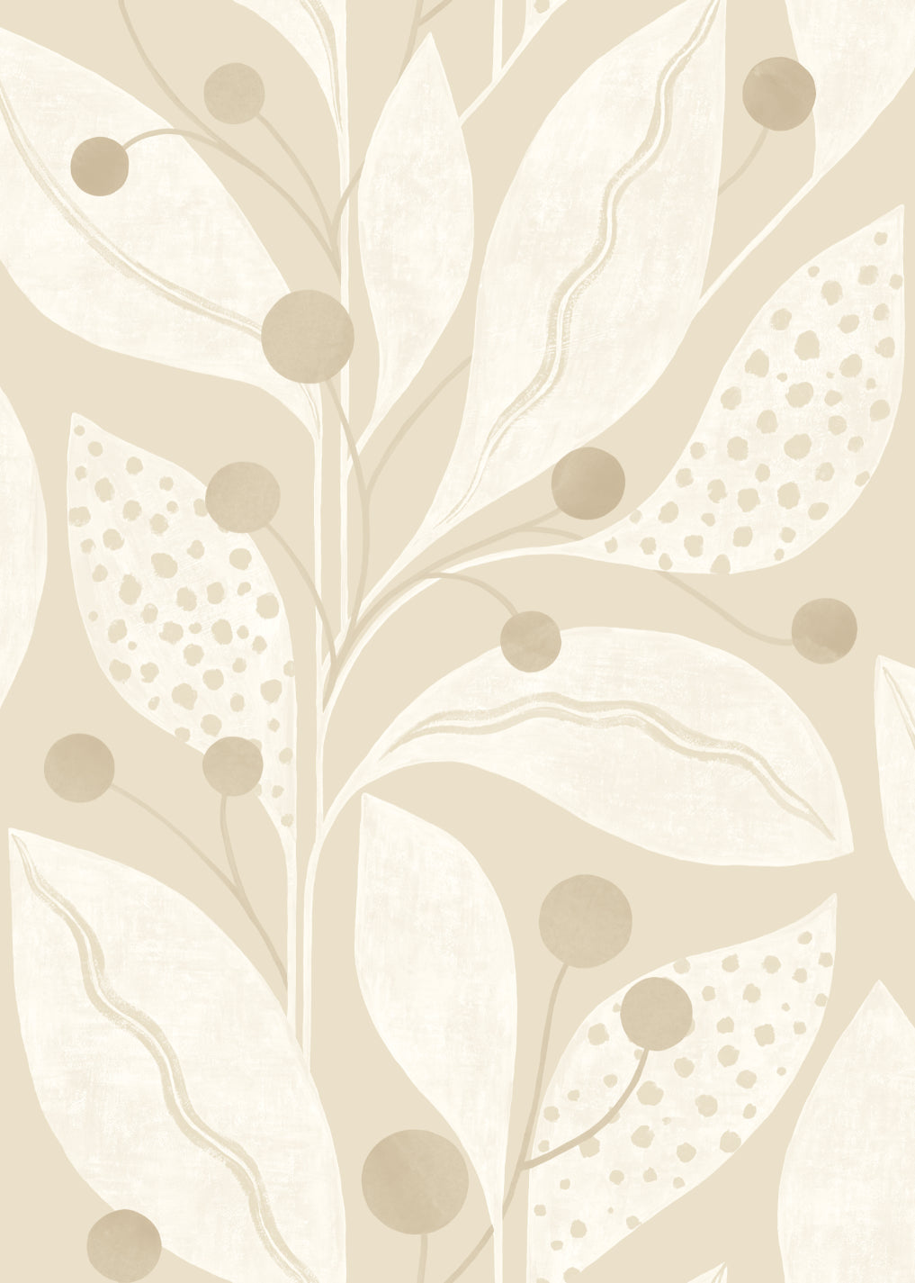 Ohpopsi Berry Dot Wallpaper - Flax-Beaumonde