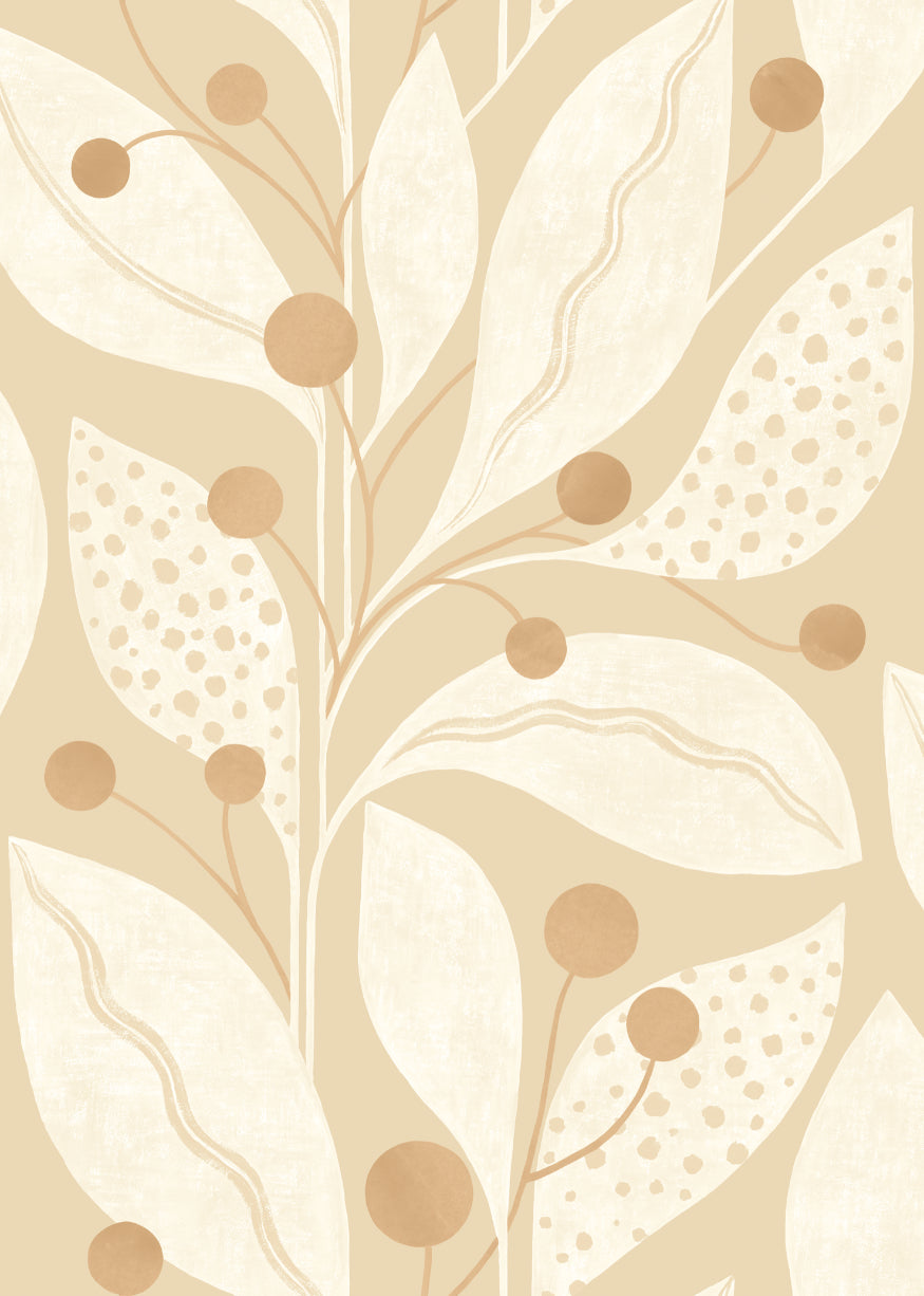 Ohpopsi Berry Dot Wallpaper - Shortbread-Beaumonde