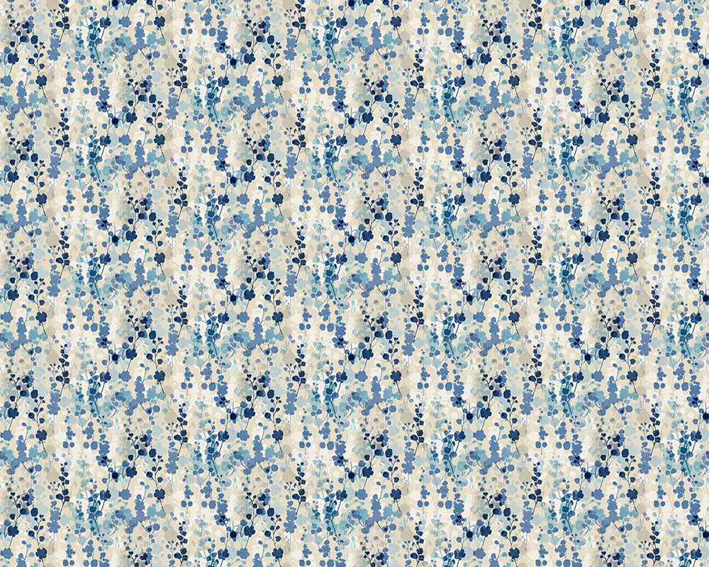 Ohpopsi Blossom Wallpaper - Blue Natural-Beaumonde