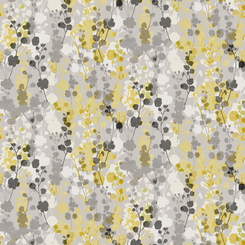 Ohpopsi Blossom Wallpaper - Mustard Grey-Beaumonde