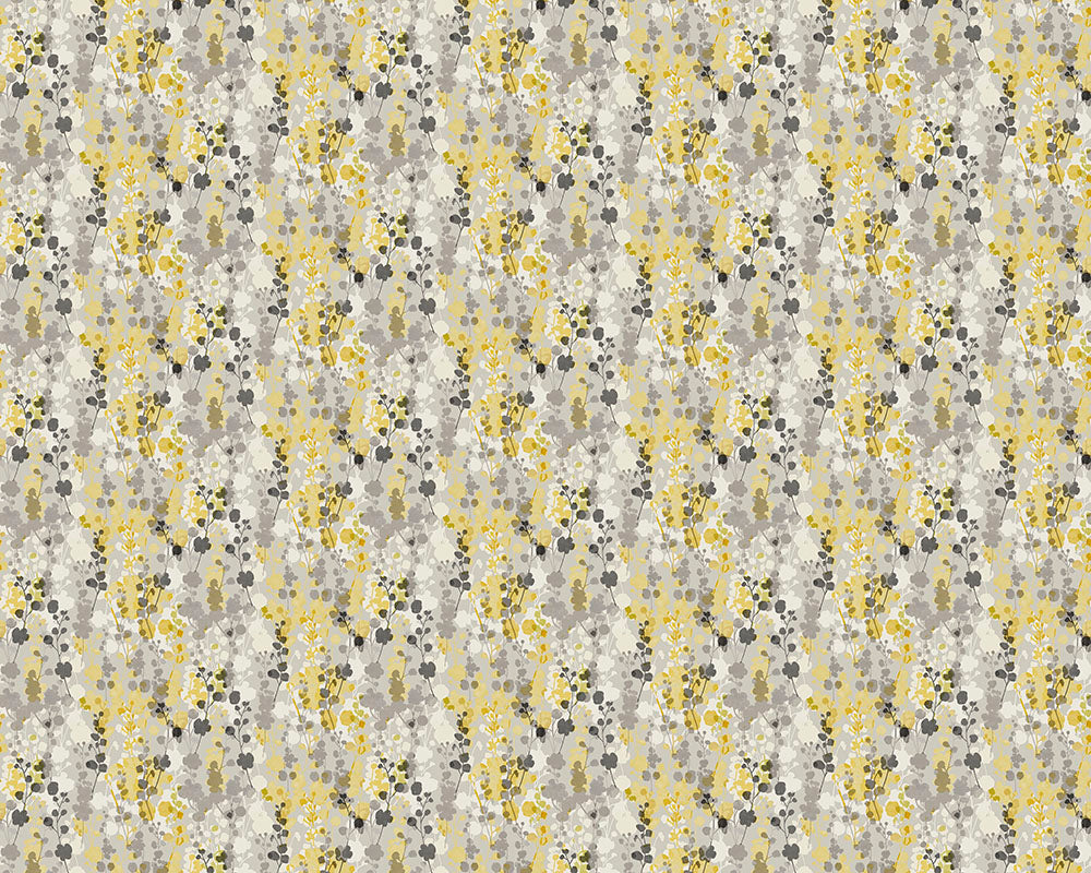 Ohpopsi Blossom Wallpaper - Mustard Grey-Beaumonde