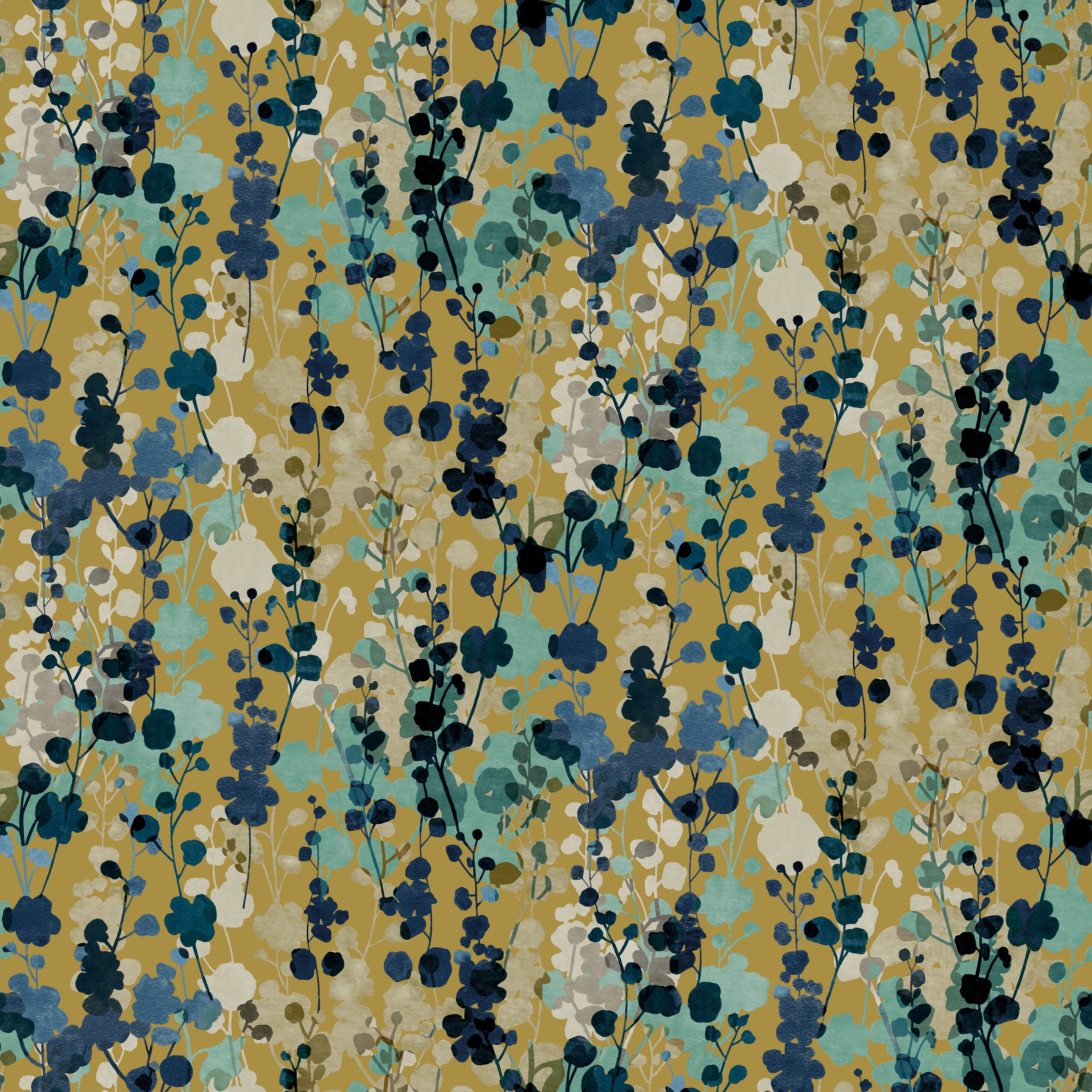 Ohpopsi Blossom Wallpaper - Royal Mustard-Beaumonde