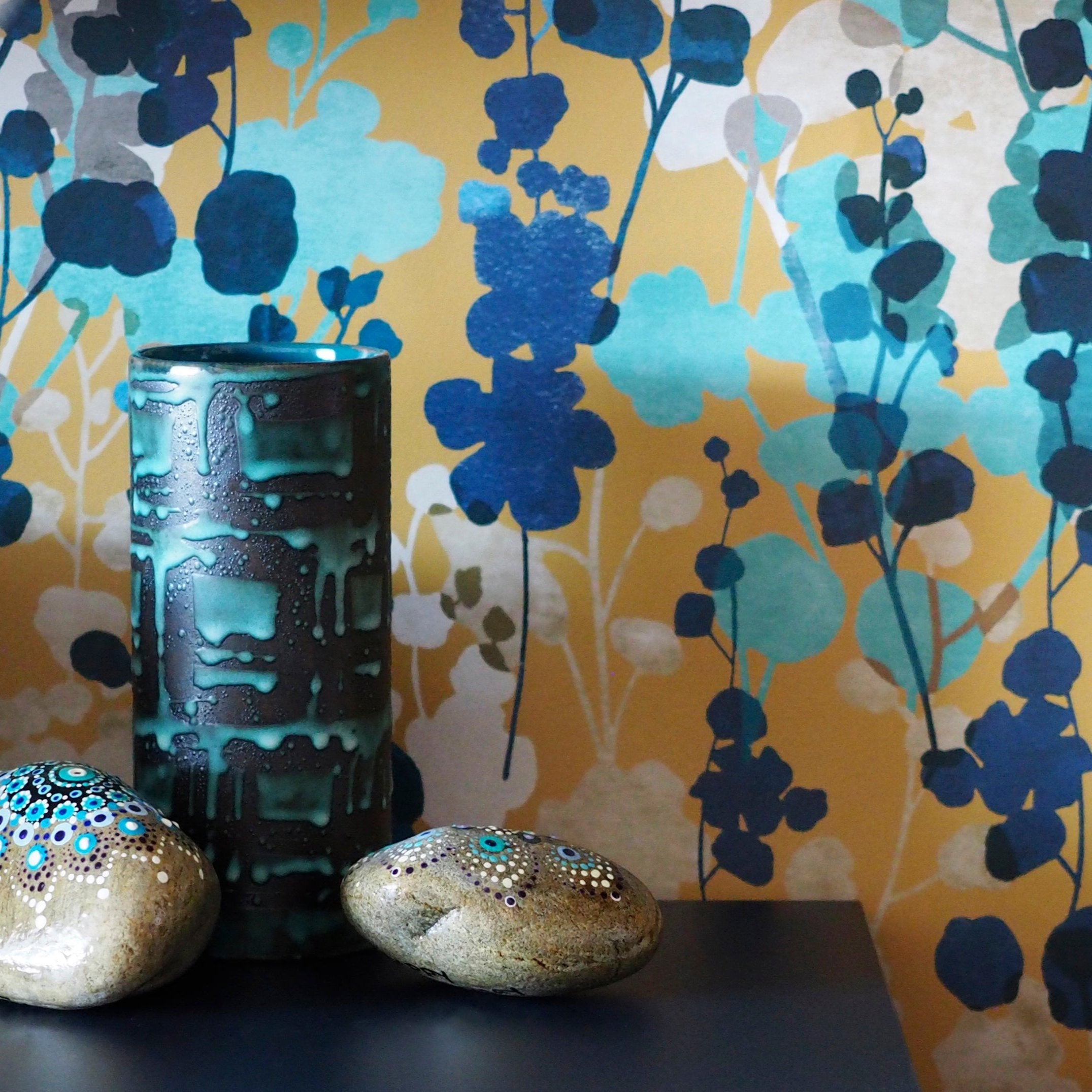 Ohpopsi Blossom Wallpaper - Royal Mustard-Beaumonde