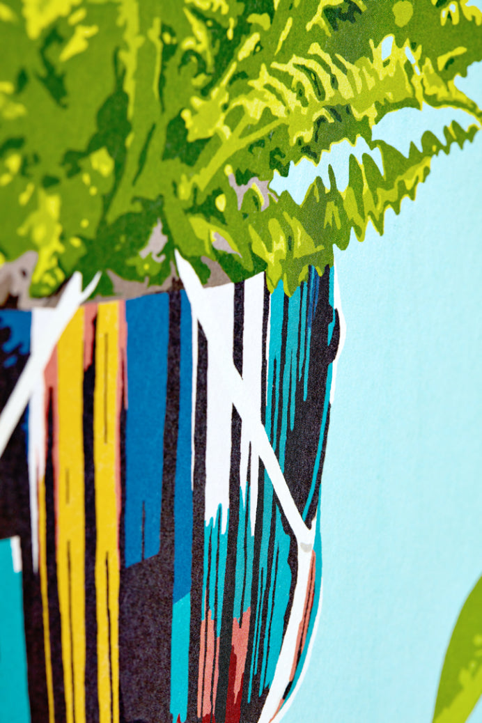 Ohpopsi Houseplant Wallpaper - Cerulean Twist-Beaumonde