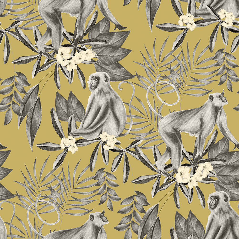 Ohpopsi Morris Wallpaper - Mustard-Beaumonde