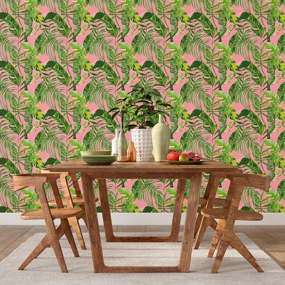 Ohpopsi Palmera Wallpaper - Fuchsia-Beaumonde