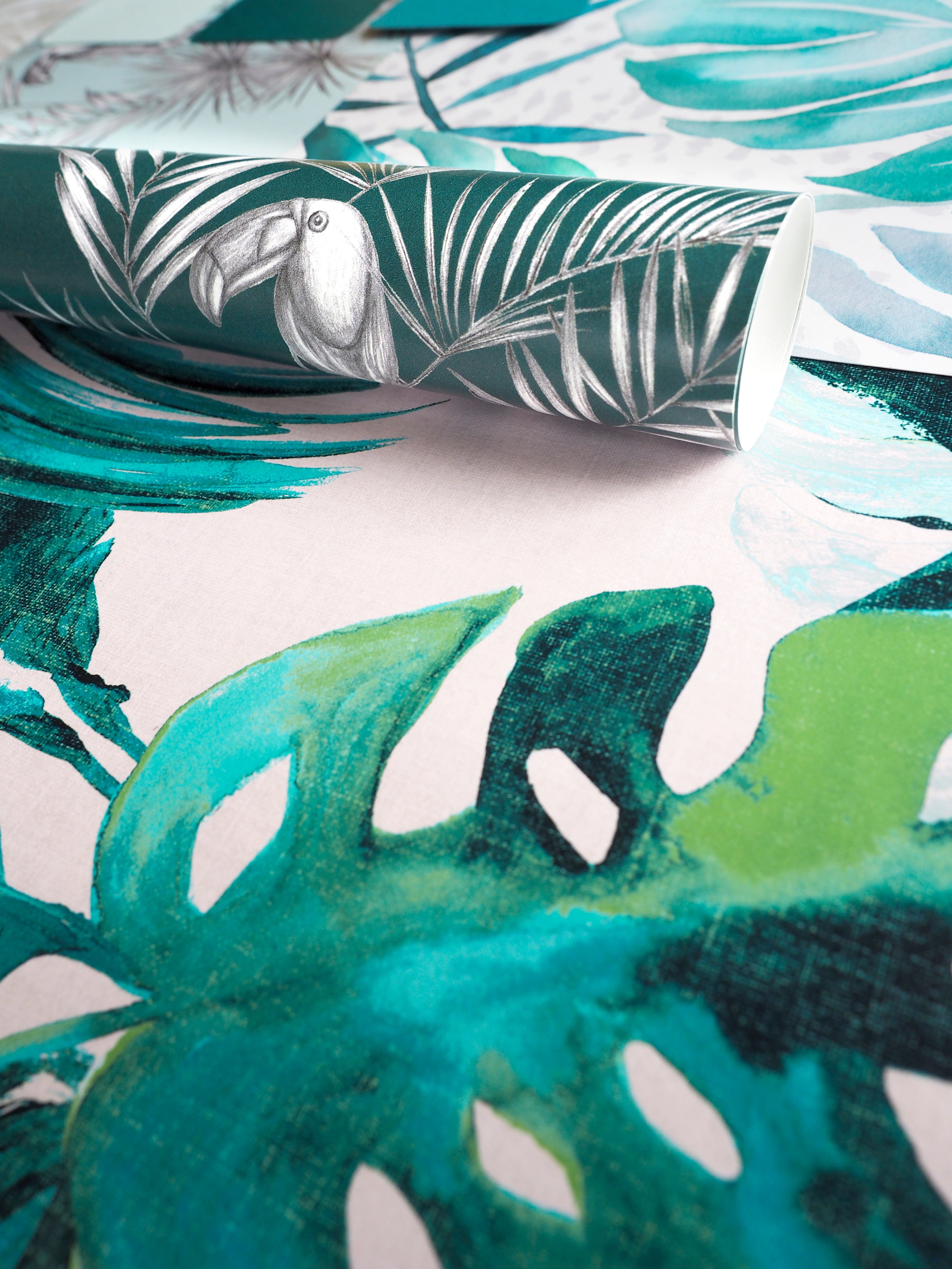 Ohpopsi Palmera Wallpaper - Turquoise-Beaumonde