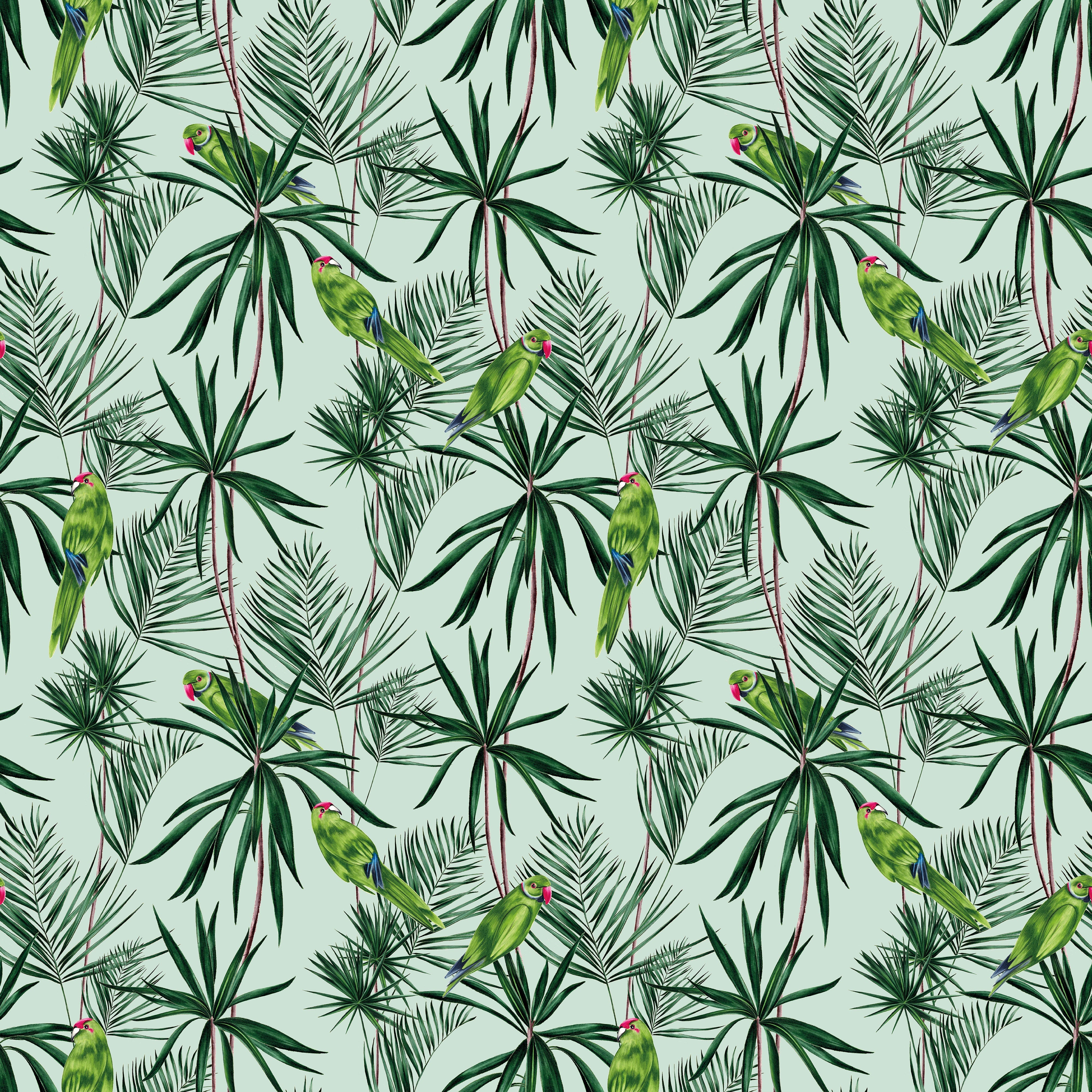 Ohpopsi Paradise Wallpaper - Duck Egg-Beaumonde