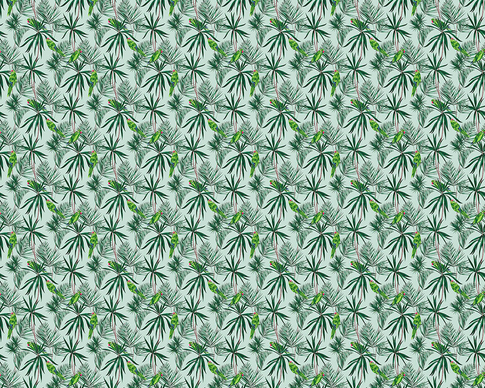 Ohpopsi Paradise Wallpaper - Duck Egg-Beaumonde
