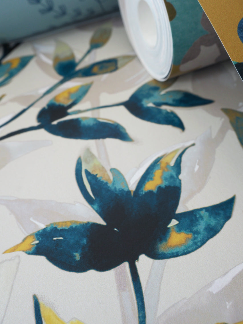 Ohpopsi Pomponette Wallpaper - Royal Mustard-Beaumonde