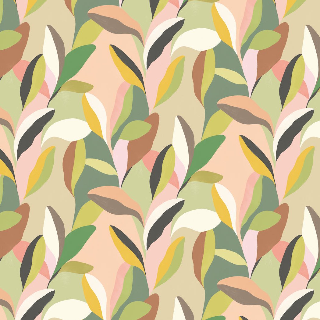 Ohpopsi Riviera Wallpaper - Sepia & Moss-Beaumonde