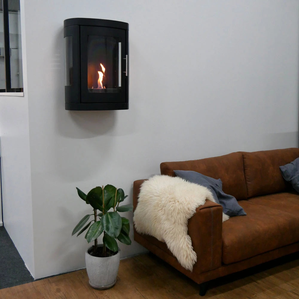 ScandiFlames Oregon Wall-Mounted Bioethanol Stove - Black