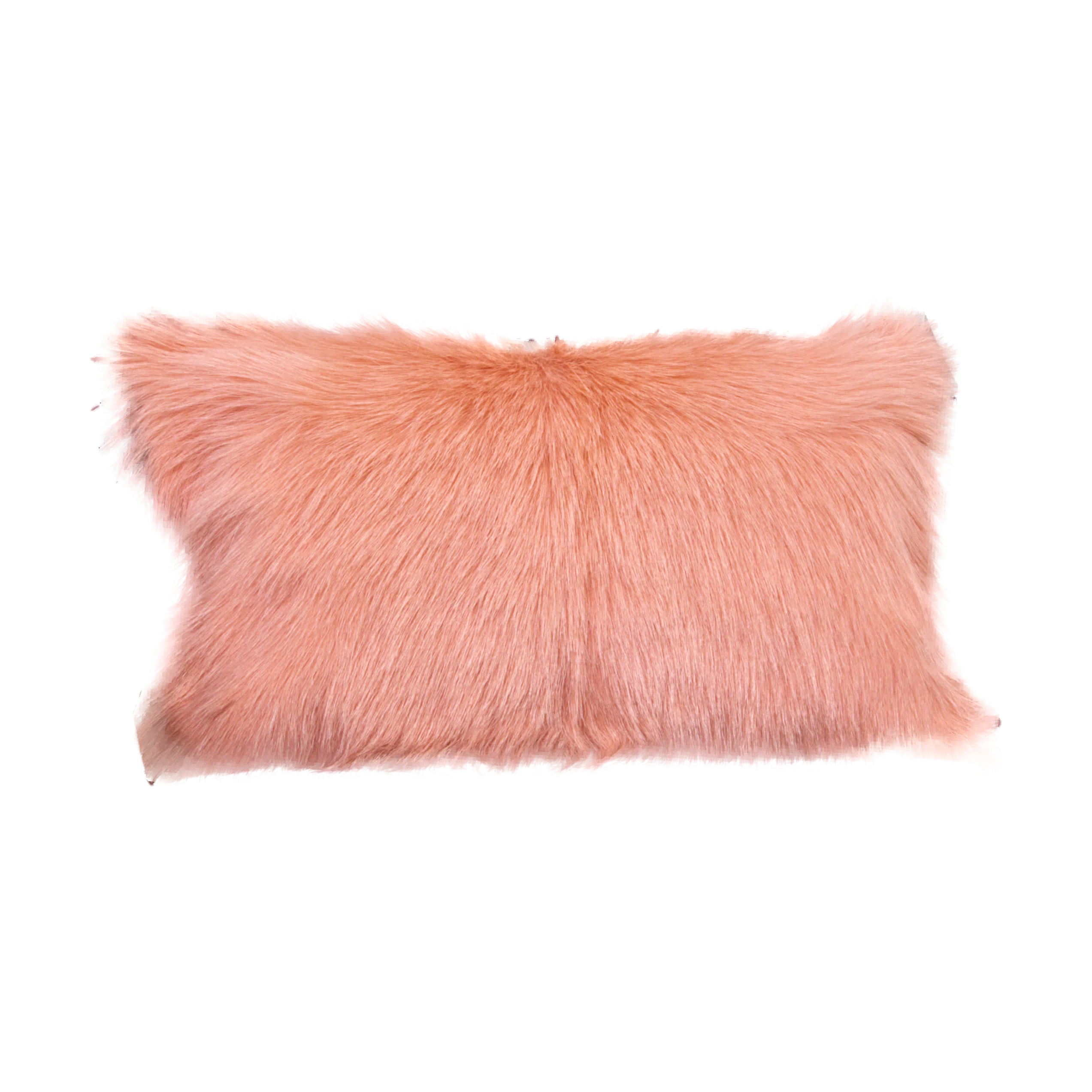 Native Home Pink Goatskin Cushion-Beaumonde