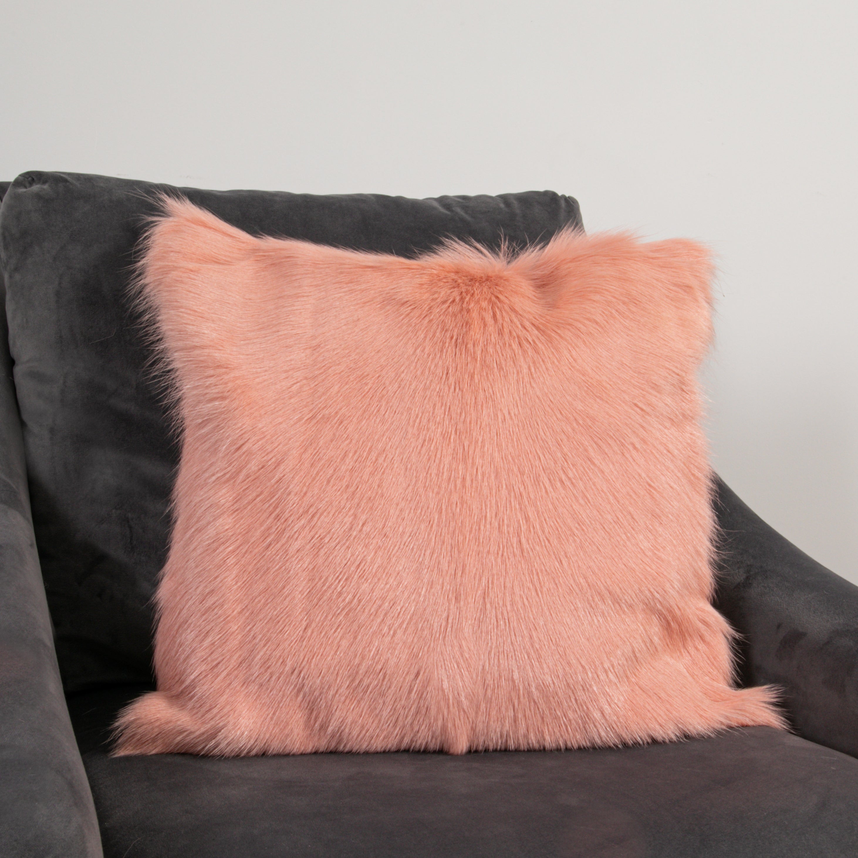 Native Home Pink Goatskin Cushion-Beaumonde