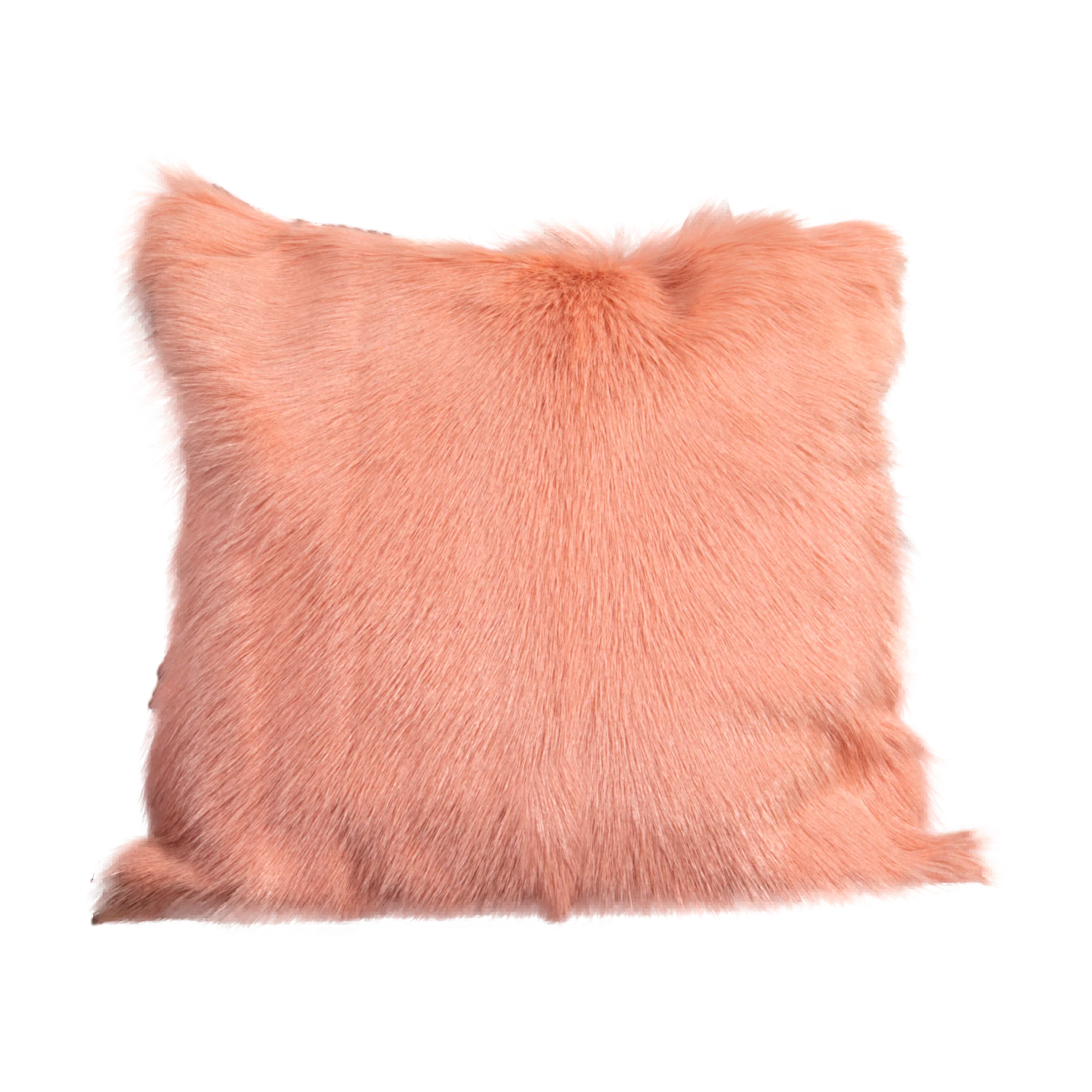 Native Home Pink Goatskin Cushion-Beaumonde