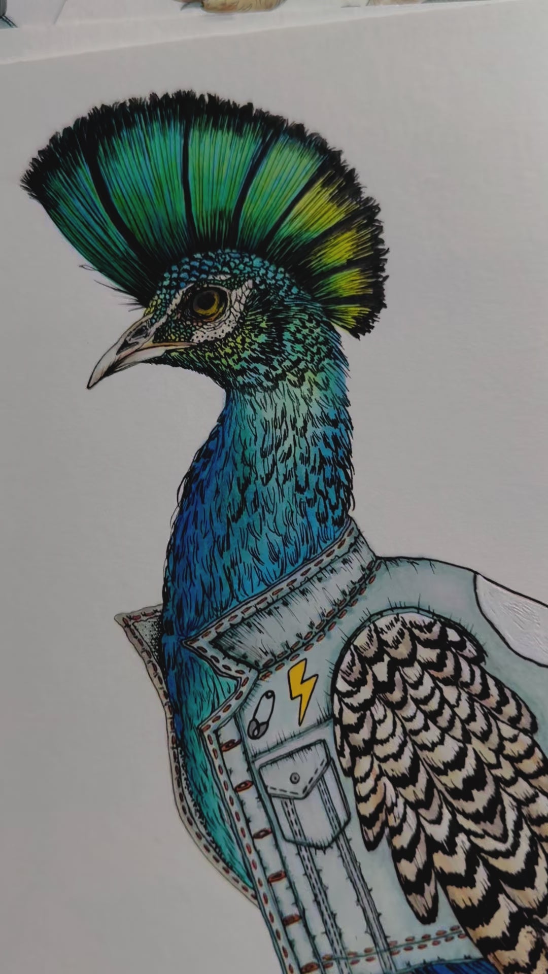 Brand McKenzie Punk Rocks Prince Framed Round Art Print with Chalk White Background