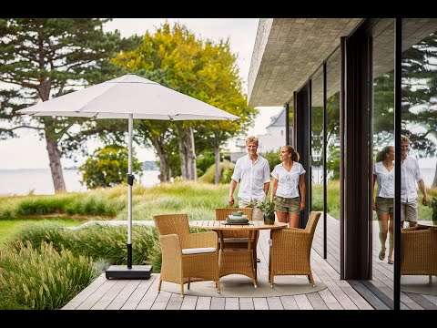 Cane-line Sunshade Parasol with Crank System, Dia. 3 M