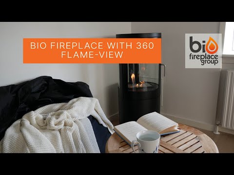 ScandiFlames Columbus Bioethanol Stove with 360 Degree View - Black