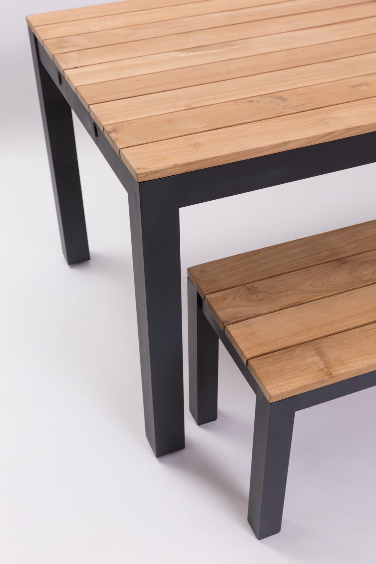 PR Home Reclaim Outdoor Dining Bench – Anthracite / Teak