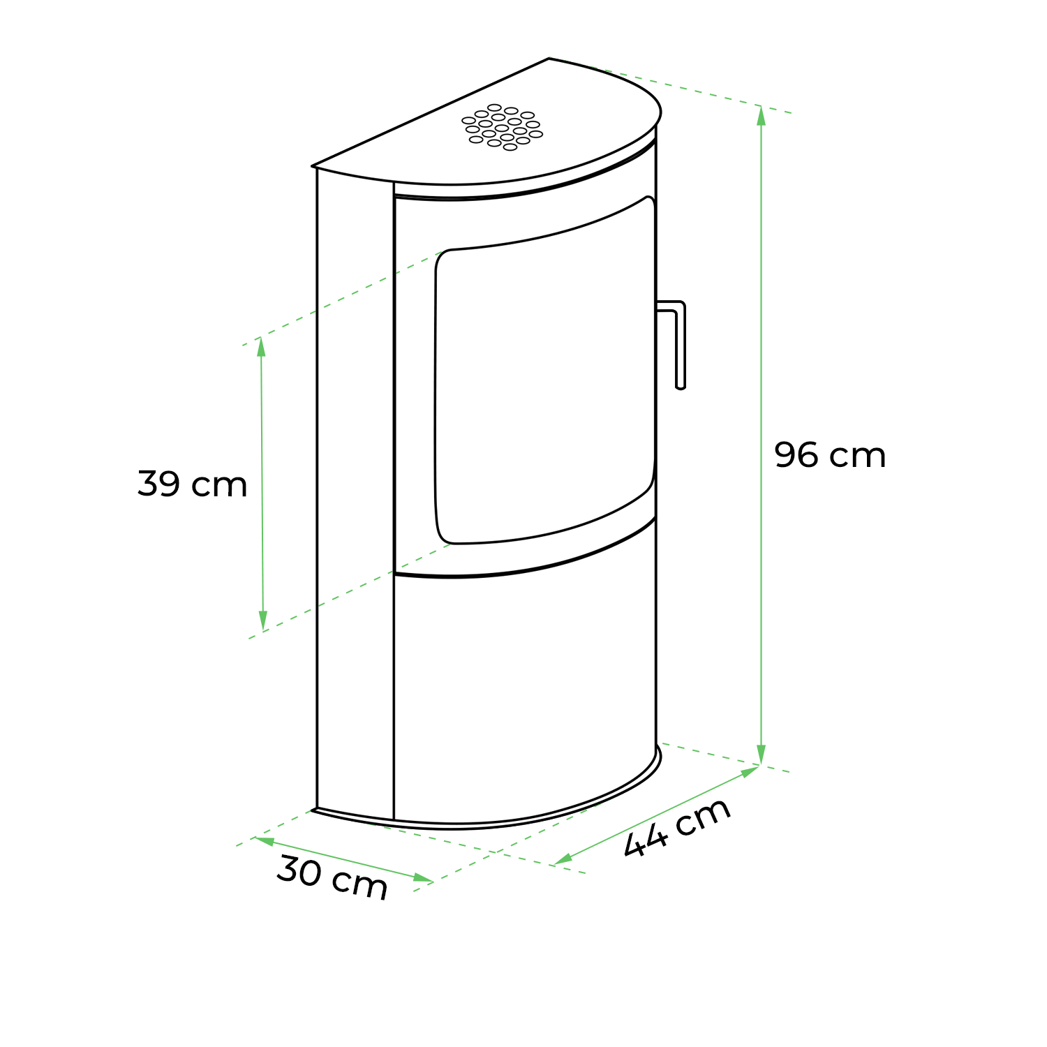 ScandiFlames Richmond Bioethanol Fire Stove with Flat Back - Black