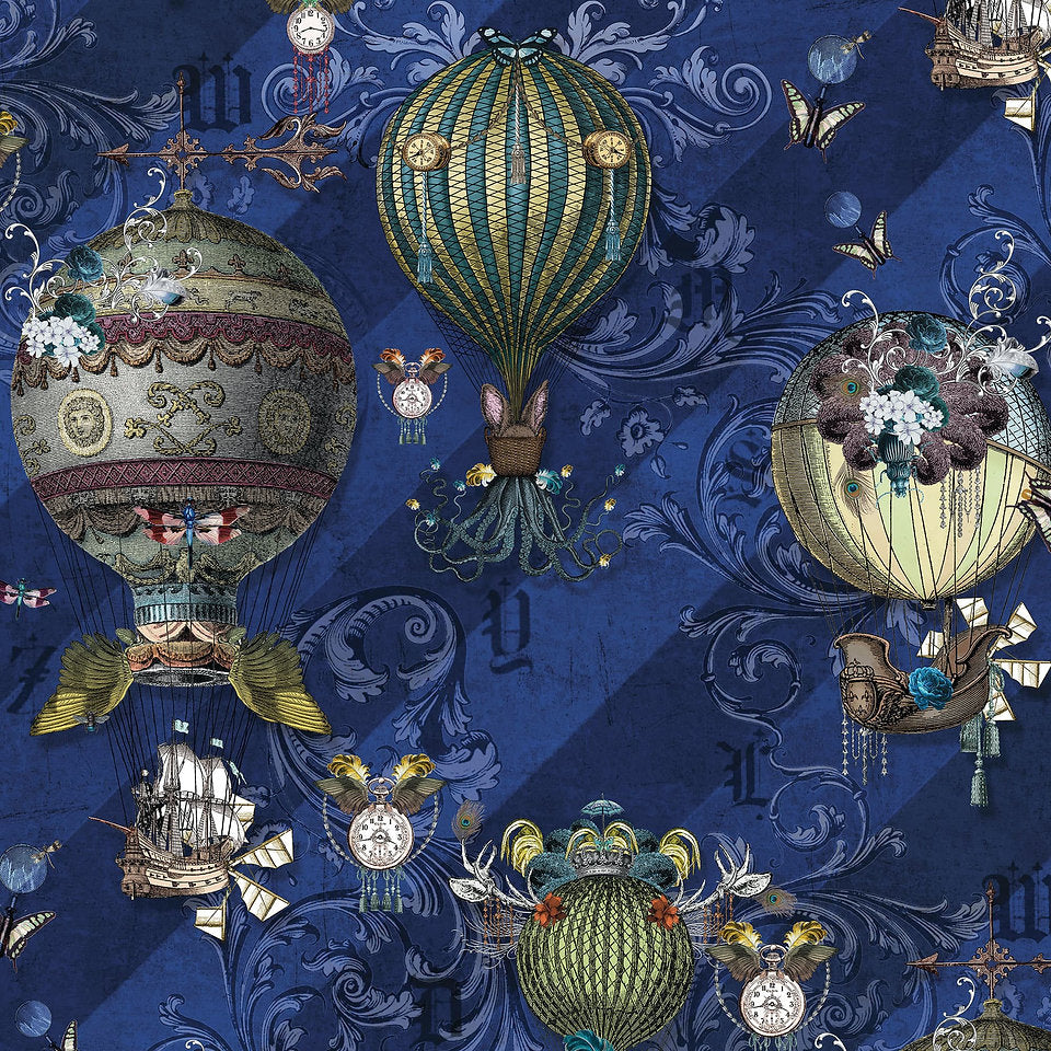 Santorus Around The World Wallpaper In Cobalt-Beaumonde