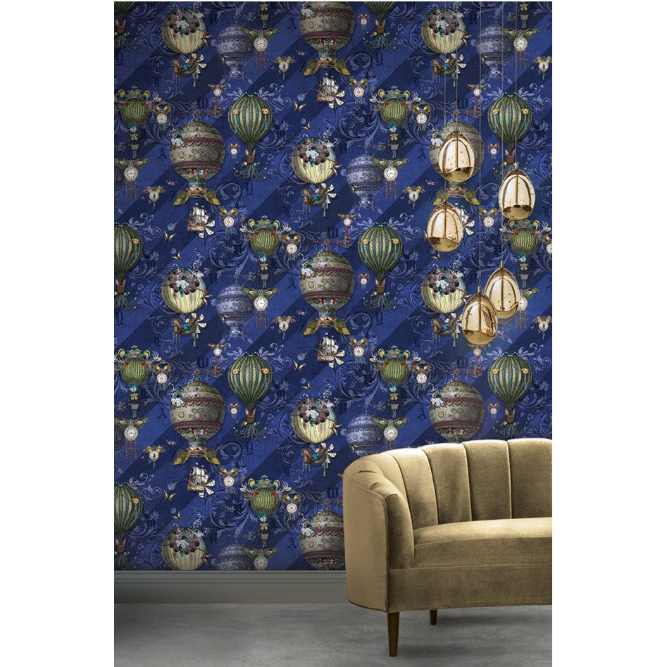 Santorus Around The World Wallpaper In Cobalt-Beaumonde