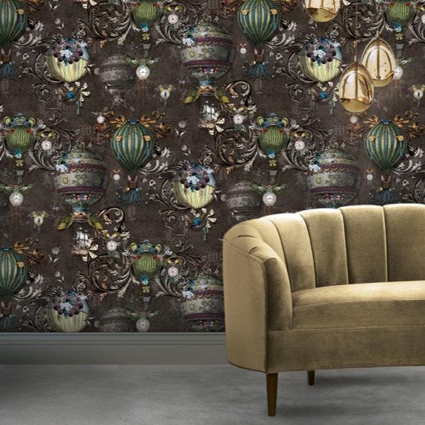 Santorus Wallpaper - Around The World - Warm Charcoal-Santorus-Beaumonde