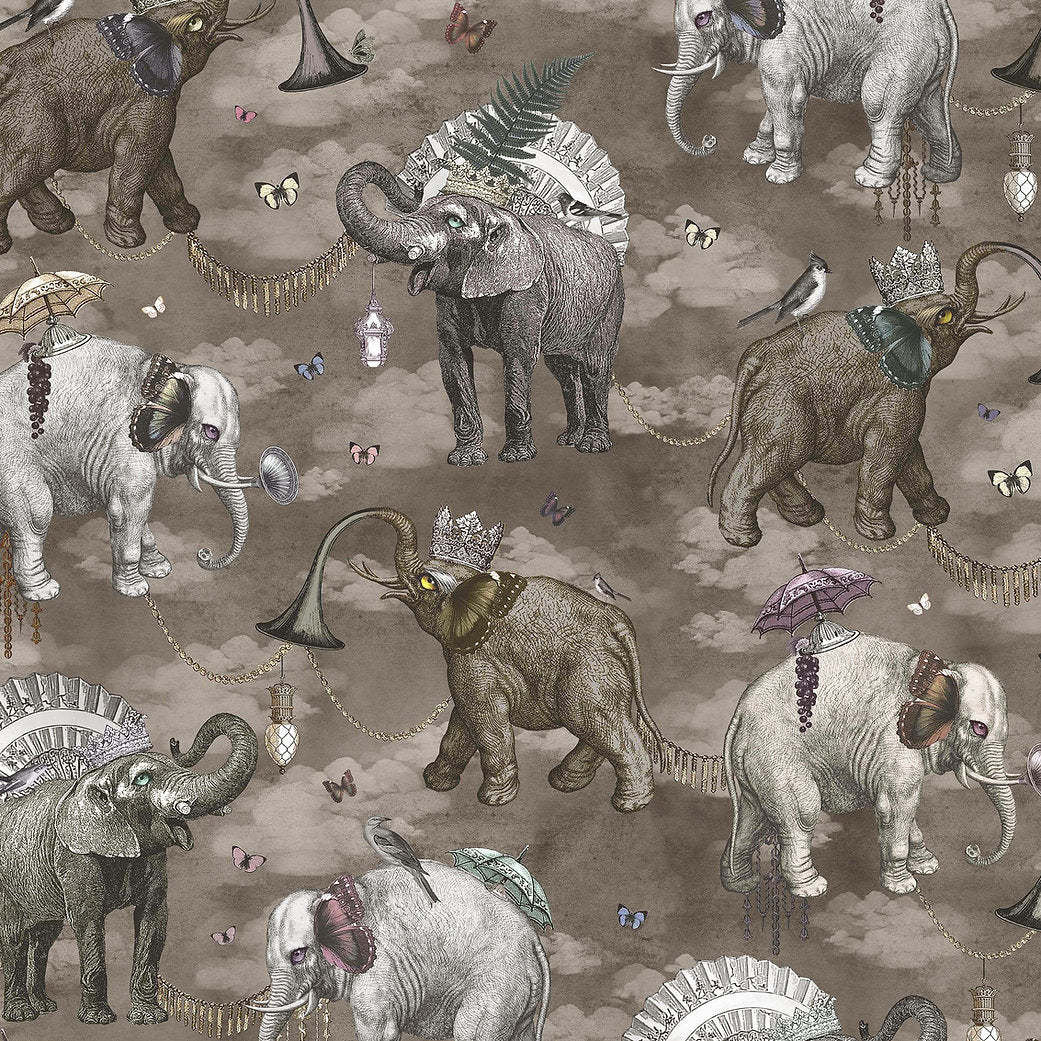 Santorus Wallpaper - Elephant's March - Argentum - 2 Roll Mural Set-Santorus-Beaumonde