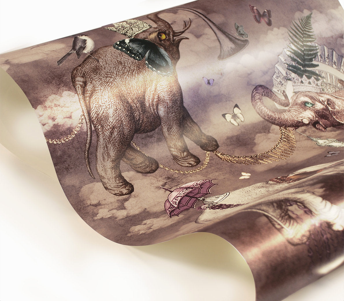Santorus Wallpaper - Elephant's March - Argentum - 2 Roll Mural Set-Santorus-Beaumonde