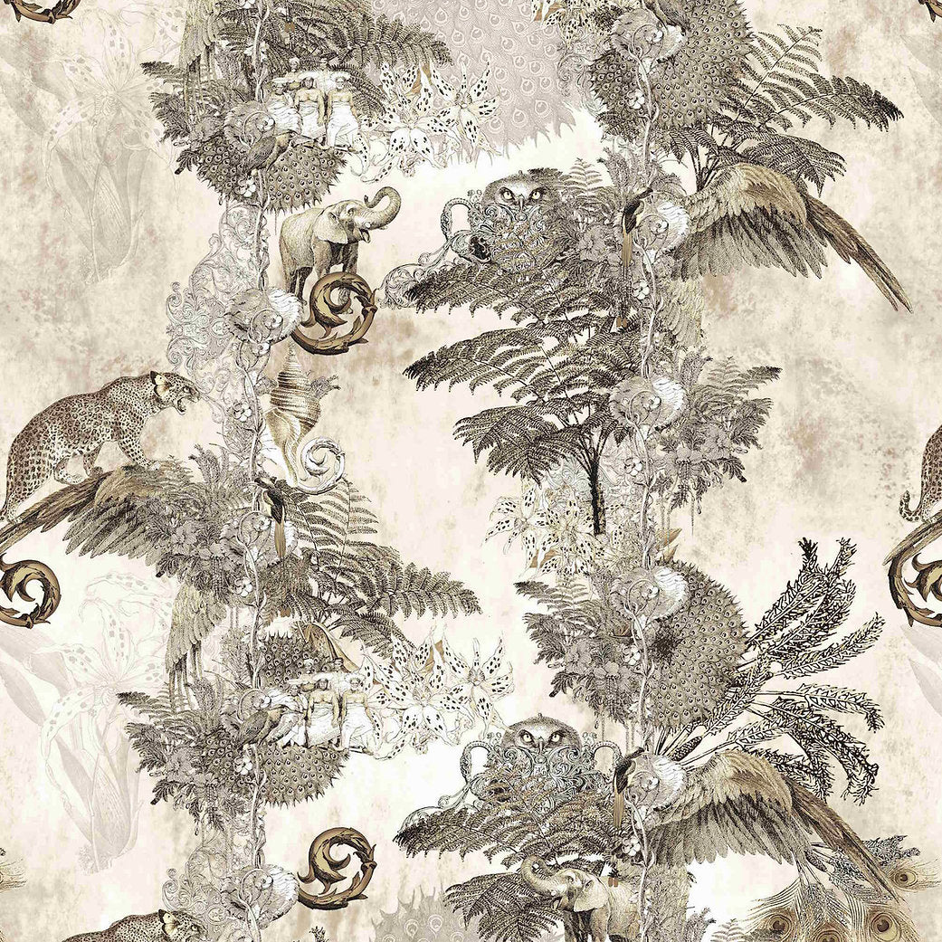 Santorus Jungle Paradise Wallpaper In Aniseed-Beaumonde