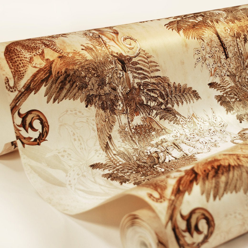 Santorus Jungle Paradise Wallpaper In Aniseed-Beaumonde