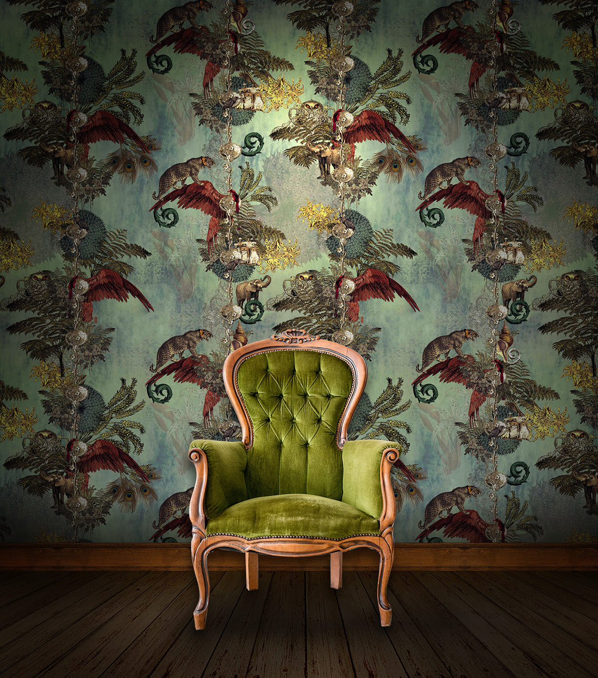 Santorus Wallpaper - Jungle Paradise - Cardamom-Santorus-Beaumonde