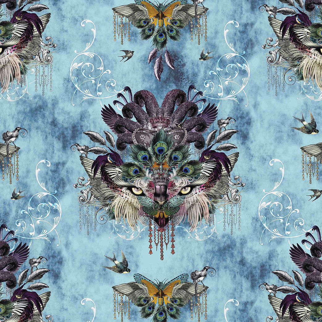 Santorus Wallpaper - Madame Visage - Aquamarine-Santorus-Beaumonde