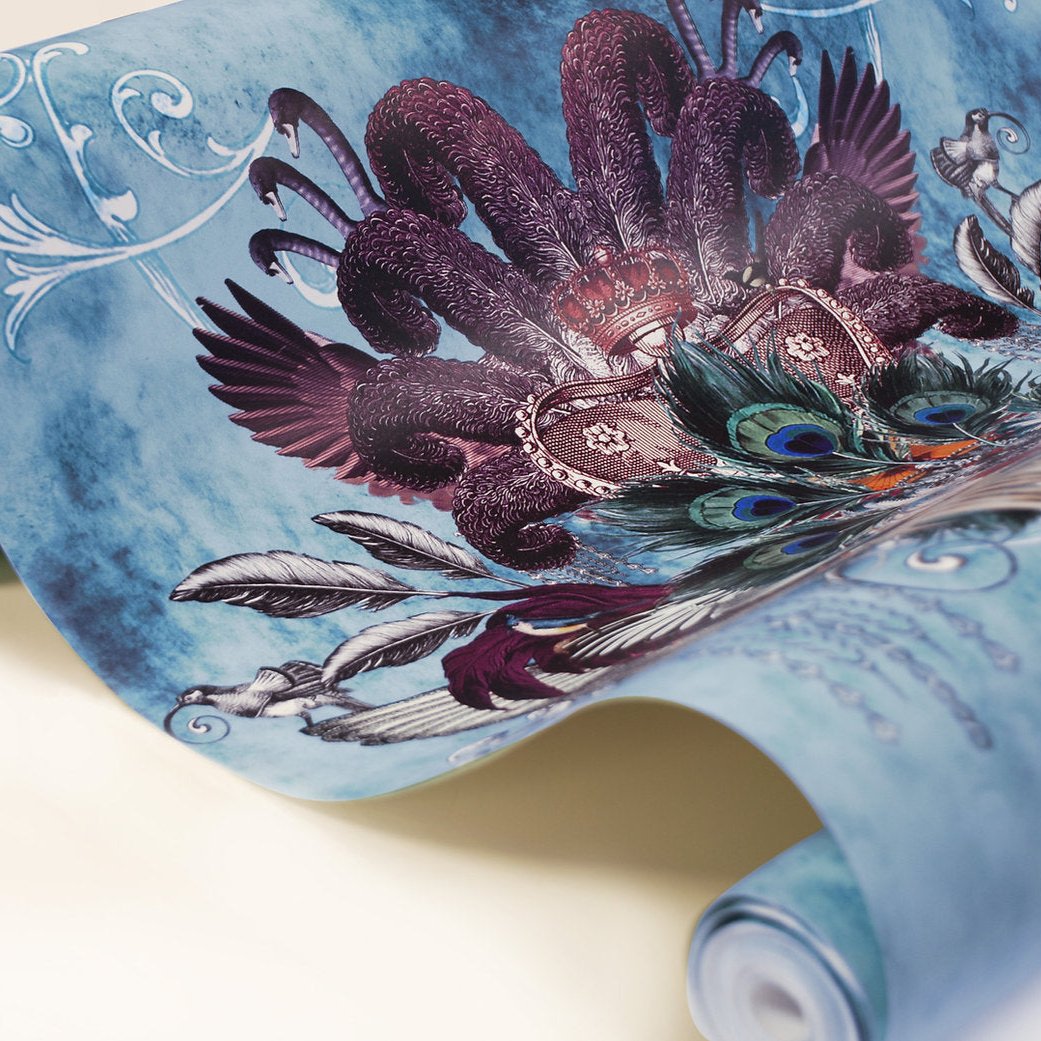 Santorus Wallpaper - Madame Visage - Aquamarine-Santorus-Beaumonde