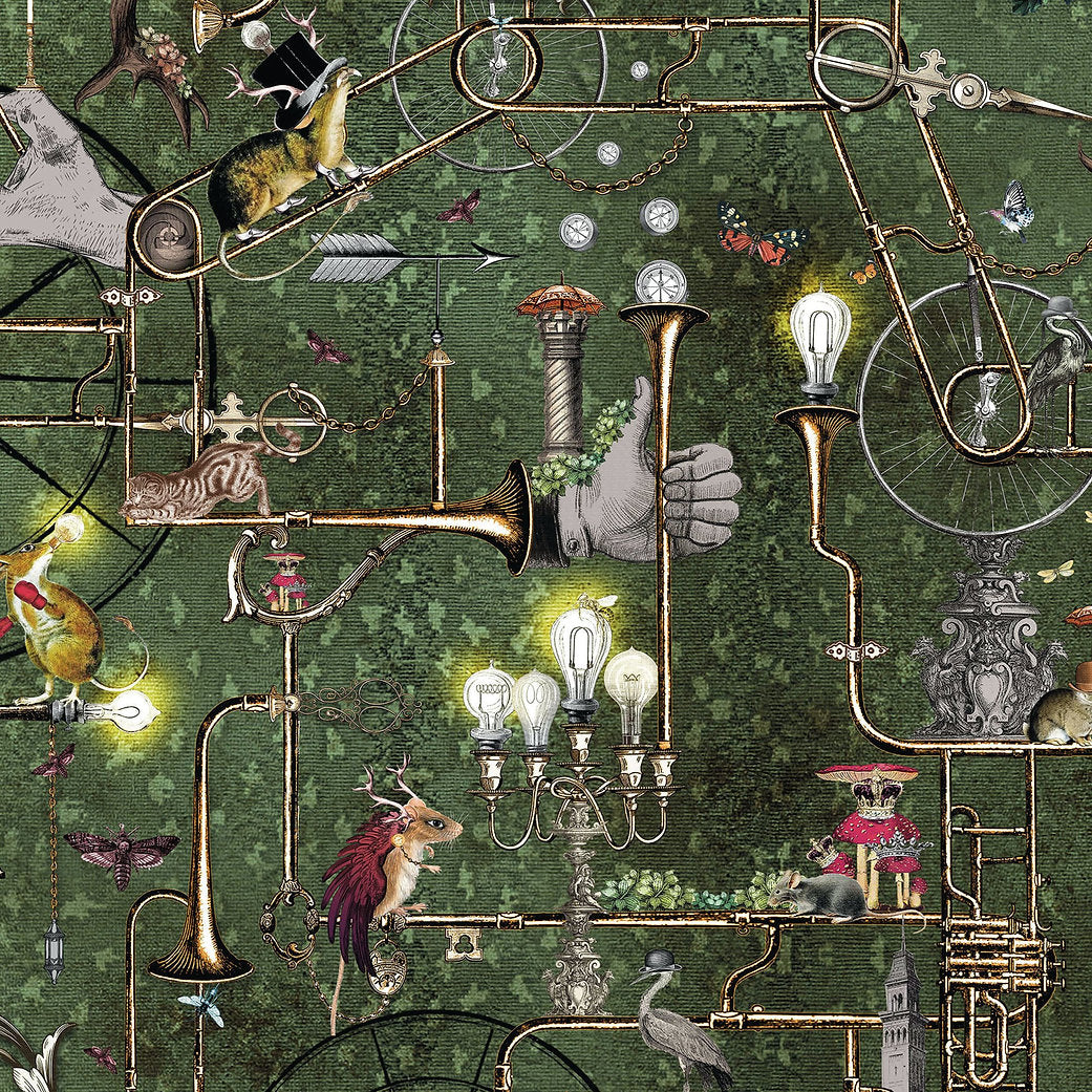Santorus Wallpaper - Orchestral Revolution - Forest Green-Santorus-Beaumonde