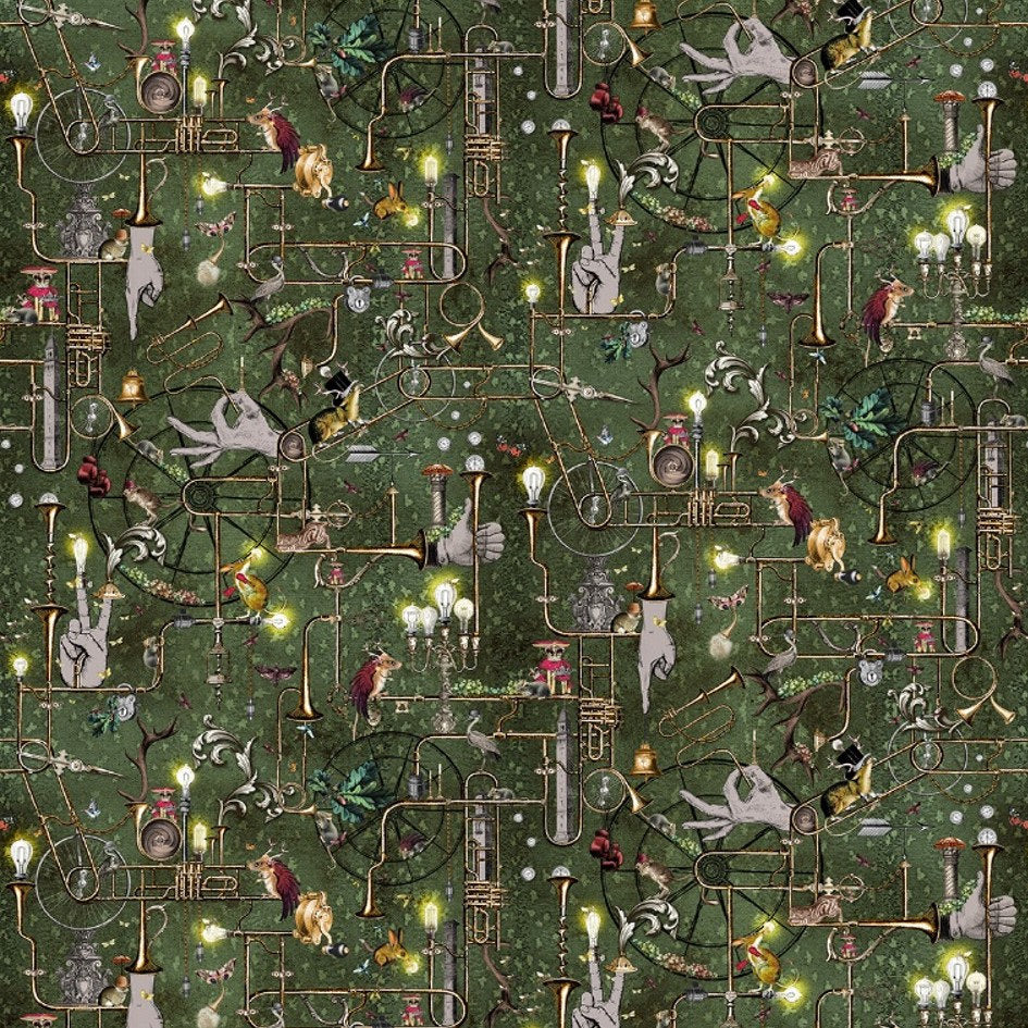 Santorus Wallpaper - Orchestral Revolution - Forest Green-Santorus-Beaumonde