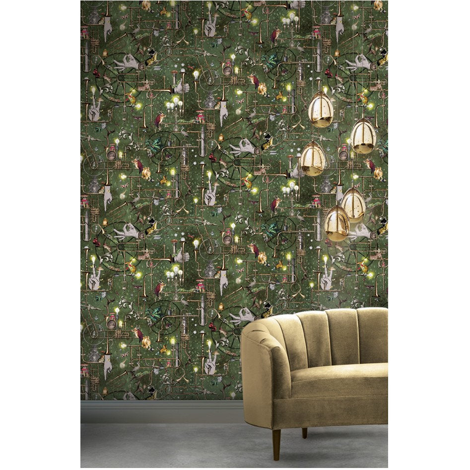 Santorus Wallpaper - Orchestral Revolution - Forest Green-Santorus-Beaumonde