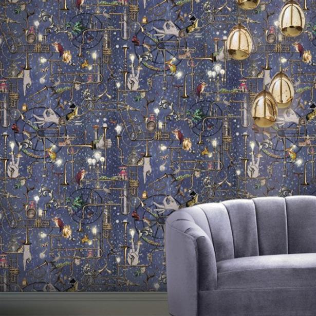 Santorus Wallpaper - Orchestral Revolution - Indigo-Santorus-Beaumonde