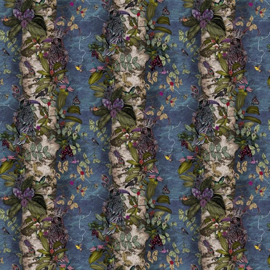 Santorus The Ravens Wallpaper In Cerulean-Beaumonde