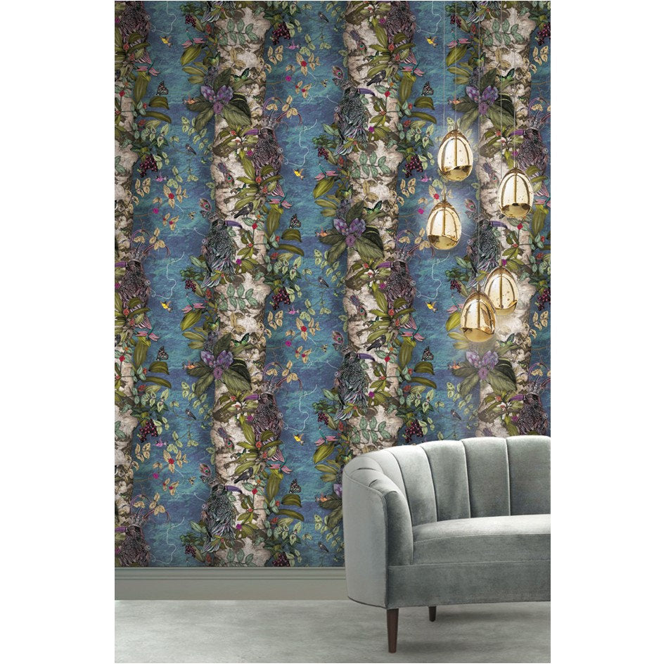 Santorus The Ravens Wallpaper In Cerulean-Beaumonde